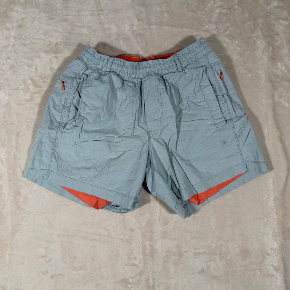Birddogs Boom Gym Shorts Mens Size Small Blue Orange Athletic Lined Zip Pockets